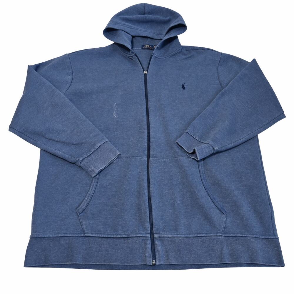 Polo Ralph Lauren Full Zip Hoodie Mens 2XLT Blue Pony Logo sweatshirt
